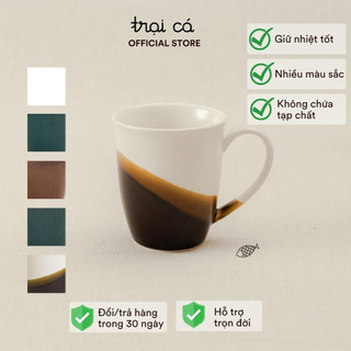 Cốc Tách Có Quai Gốm Chinh Size Đại 350ml Tại TRẠI CÁ Đa Năng Uống Trà, Cà Phê, Nước Sinh Tố, Gia Dụng Nhà Bếp