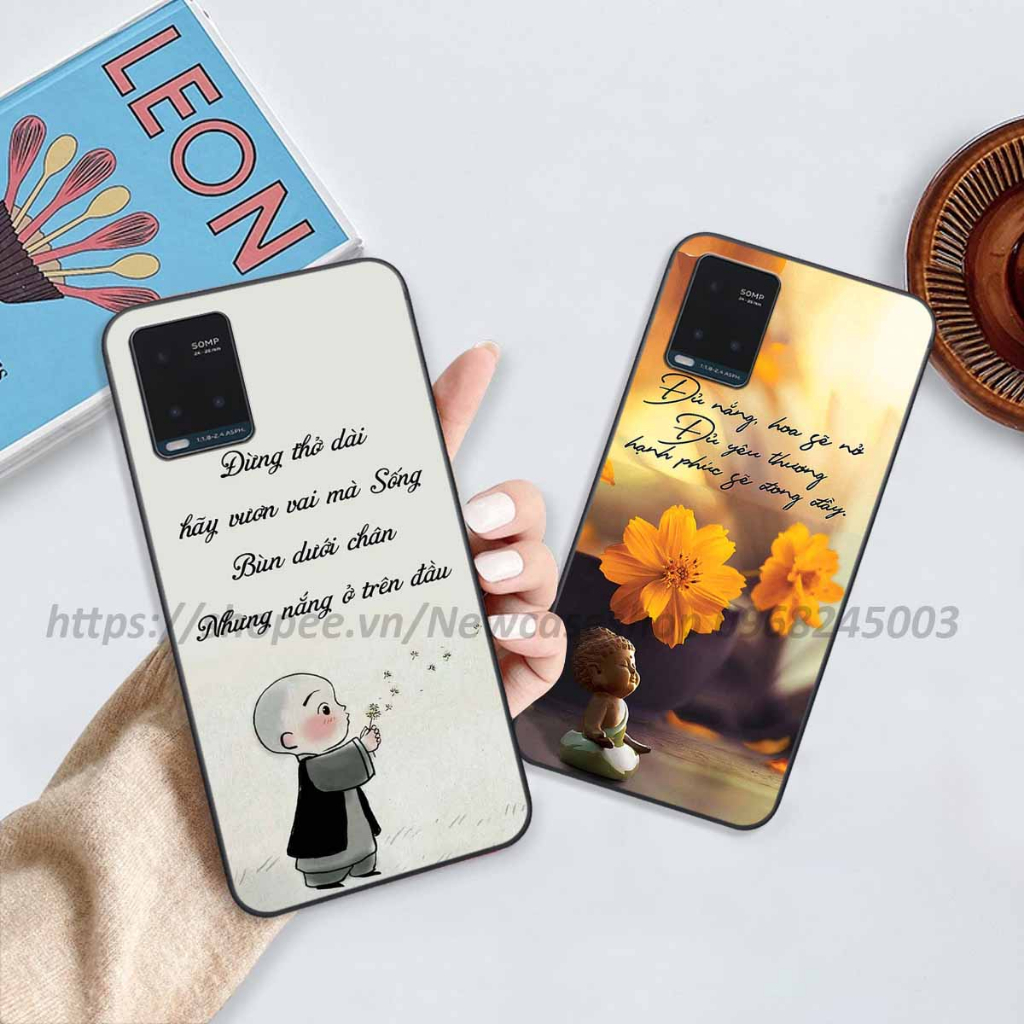Ốp lưng Vivo Y21 / Y21S / Y33S / T1X in hình thư pháp,tâm an vạn sự an giản dị