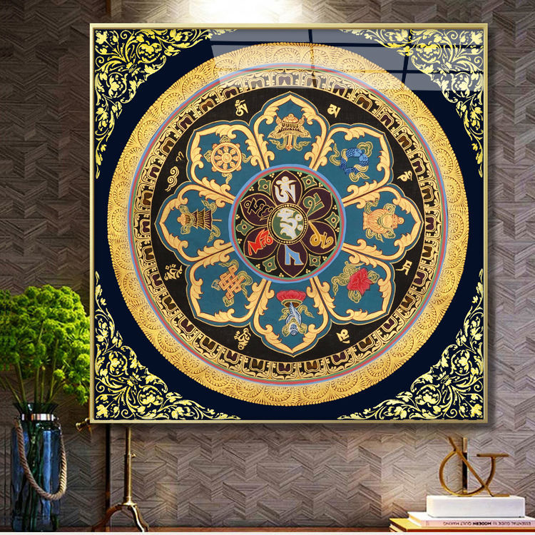 Tranh mạn đà la tây tạng phật giáo nepal sang trọng xả kho nhiều mẫu treo tường tranh vải canvas đã có khung tặng đinh