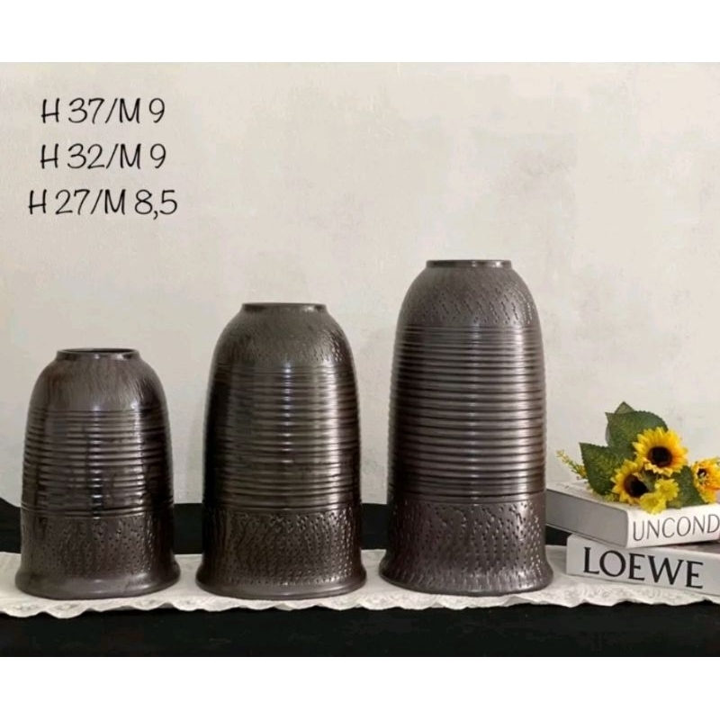 Bình lọ cắm hoa dáng chuông gốm sứ Bát Tràng hàng đẹp dày dặn 27cm,32cm,37cm