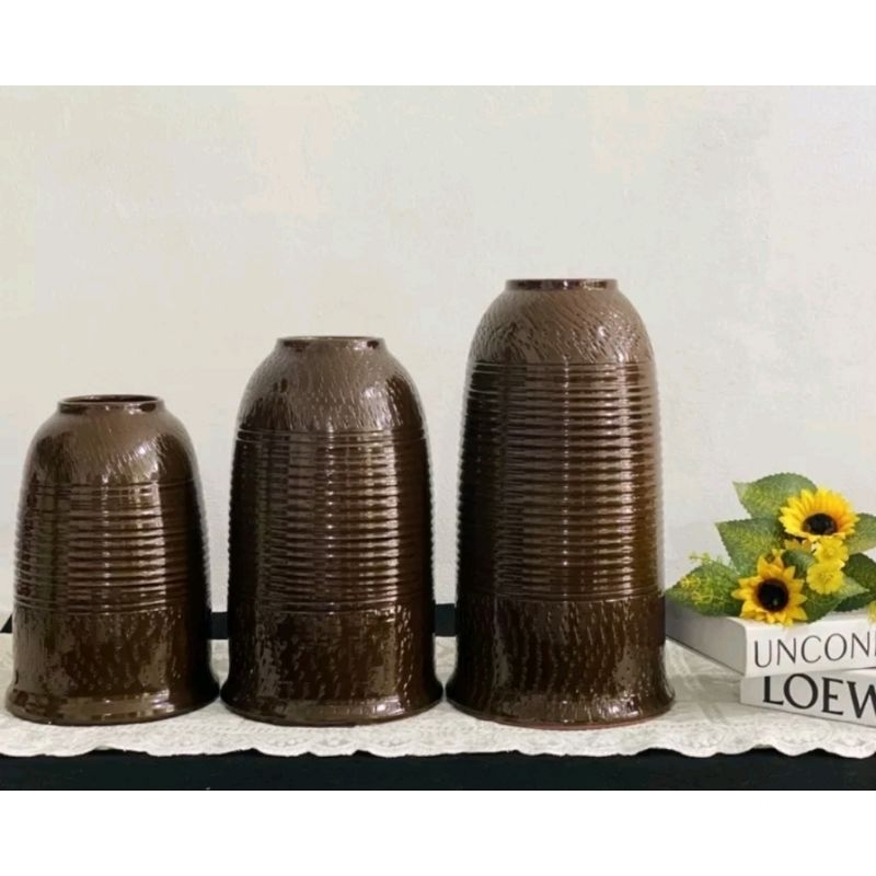 Bình lọ cắm hoa dáng chuông gốm sứ Bát Tràng hàng đẹp dày dặn 27cm,32cm,37cm