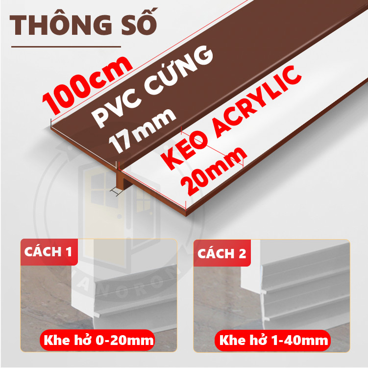Miếng chặn cửa pvc gia cường ⭐ Thanh nẹp chắn khe hở KINGRON dán chân cửa, chống bụi, chống ồn, chống côn trùng RPVC