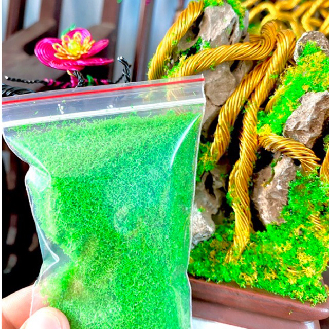 Bột rêu nhựa gói 10gr 25gr bonsai handmade mô phỏng rêu ,trang trí gốc cây làm bonsai handmade