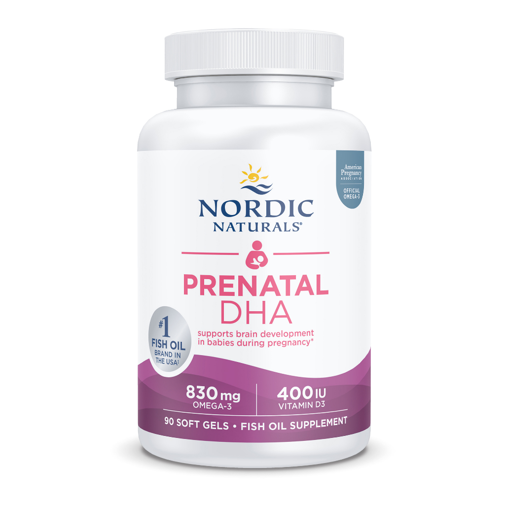 Nordic Naturals Prenatal DHA 90 viên nang mềm, Axit béo Omega + Vitamin D 400 IU, Hỗ trợ thai kì và thai nhi phát triển