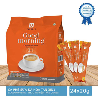 Combo 2 bịch Cà phê sữa Good Morning Trần Quang 480g (bịch 24 gói * 20g) instant Coffee mix 3 in 1