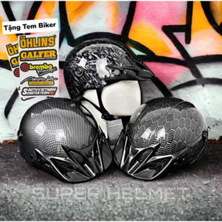 [TẶNG SET BIKER] Nón Bảo Hiểm Sơn Nhúng1/2 Đầu - Mũ Bảo Hiểm Nửa Đầu Mỏ GiVi Nhúng CarBon - Thời Trang Năng Động Cá Tính