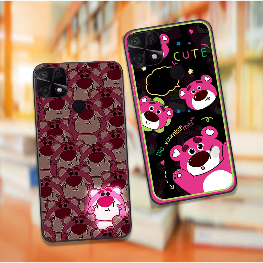 Ốp Xiaomi Redmi Poco C40 / Redmi 10C / Redmi 12C in hình họa tiết gấu dâu , gấu lotso hồng đẹp cute hot trend