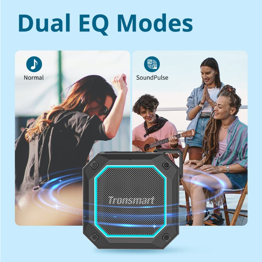 Loa di động Bluetooth 5.3 Tronsmart Groove 2 công suất 10W, chống nước IPX7, Bass Mạnh nâng cấp đèn led nháy theo nhạc