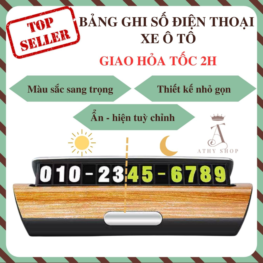 HỘP ĐỂ SỐ ĐIỆN THOẠI XE HƠI CÓ THỂ ĐÓNG MỞ bảng ghi số điện thoại trên xe ô tô khi đậu đỗ sang trọng hiện đại ATHY SHOP