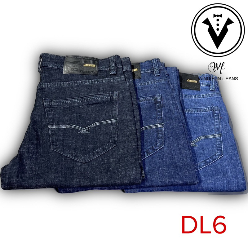 Quần Jeans Ống Suông Trung Niên Co Giãn Cao Cấp Vải Quảng Châu