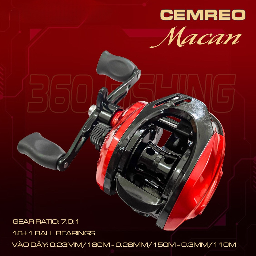 Máy Câu Ngang Cemreo Coltspiner Máy Câu Lure Phanh Kép Tải Cá 8Kg