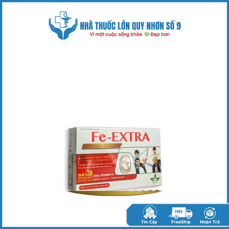 Viên uống FE- Extra giúp bổ sung sắt, cải thiện tình trạng thiếu máu - Nhà thuốc Quy Nhơn