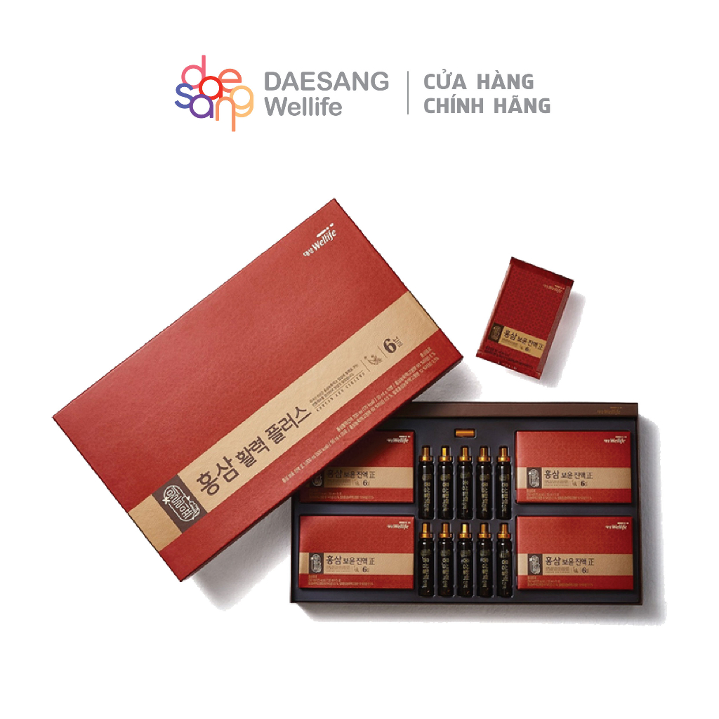 Nước hồng sâm Daesang Wellife Hàn Quốc Red Ginseng Vital Plus Set 20ml x 10chai + 50ml x 20gói