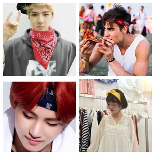 Khăn bandana cotton nam nữ đa năng Khăn turban hiphop EXO BTS - Mã CO532 The Collar Box