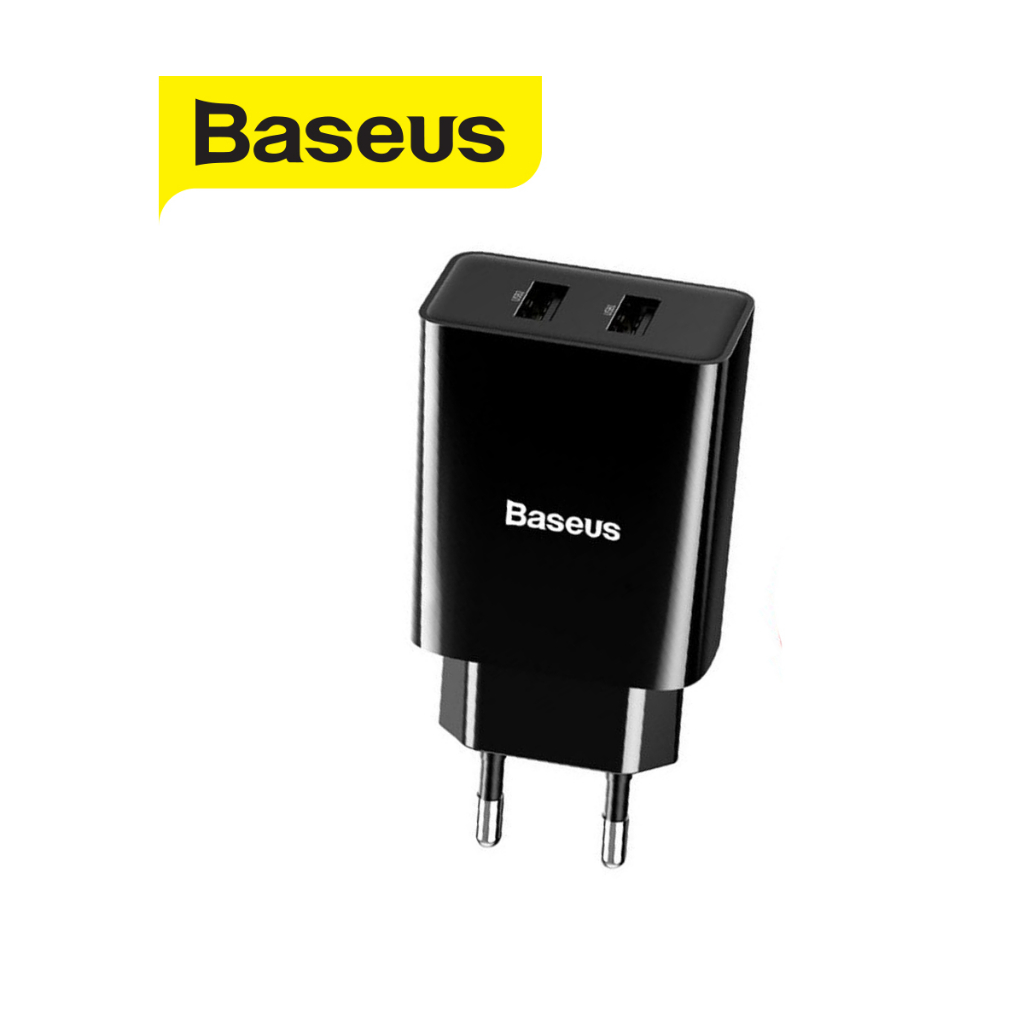Củ sạc 10.5W Baseus Speed Mini Dual USB sạc 2.1A trang bị 2 cổng sạc USB cho iP/Samsung/xiaomi, chân tròn