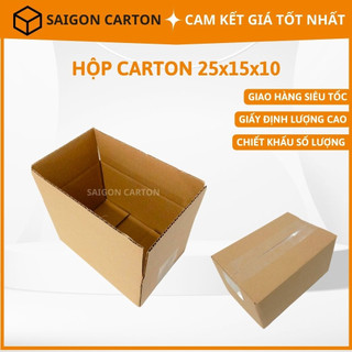 50 hộp carton đóng gói hàng cho shop online size 25x15x10 cm - sản xuất bởi sài gòn carton