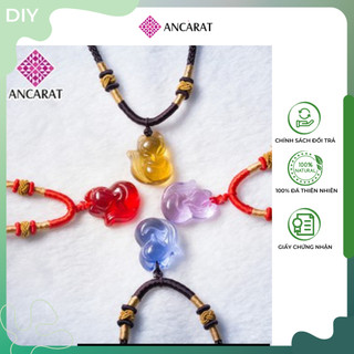 ANCARAT - Mặt dây Hồ ly đá phong thủy (Xanh dương - Mệnh Thủy)