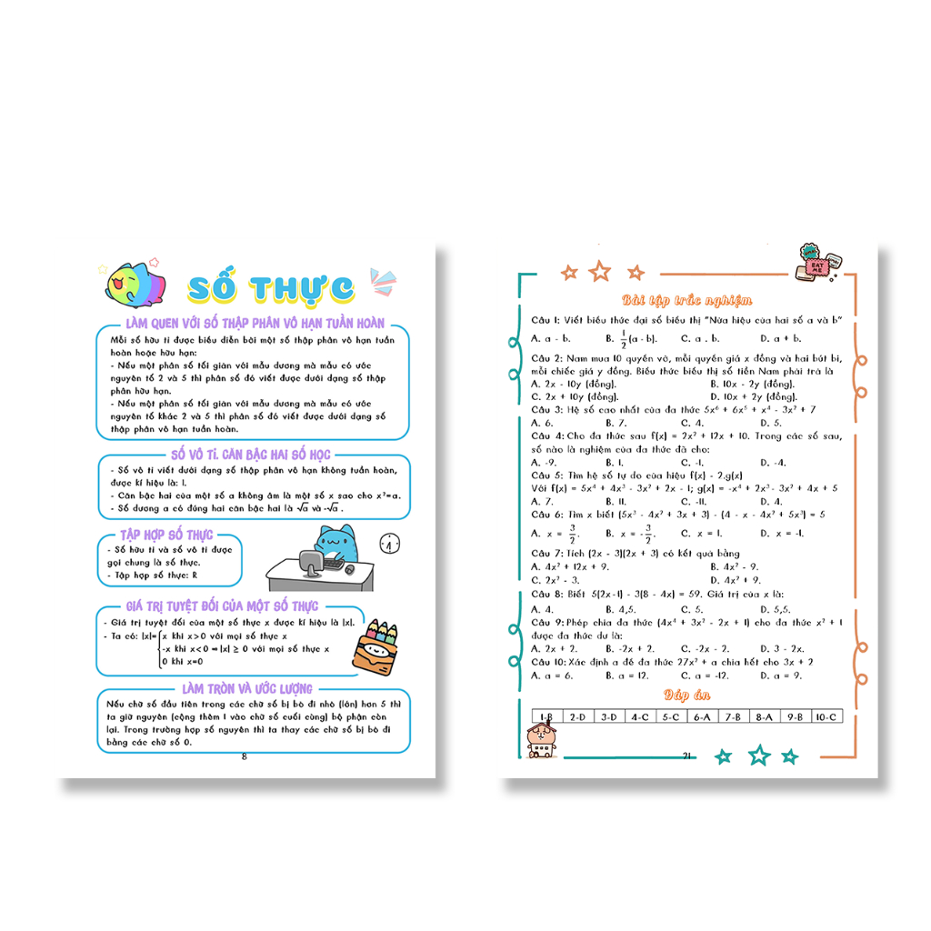 Sách - Combo Sổ Tay Hack Kiến Thức Toán Anh 7 &  Đề Cương Toán Văn Anh 7 SKETCHNOTE