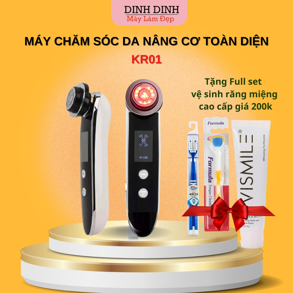 Máy nâng cơ mặt, đẩy tinh chất KR01, máy massage mặt chăm sóc da chuyên sâu cao cấp - Dinh Dinh