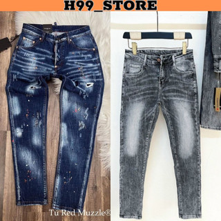 Quần jean nam trơn xước nhẹ cao cấp, chất liệu jean ,co giãn tốt ,hàng chuẩn shop H99_STORE