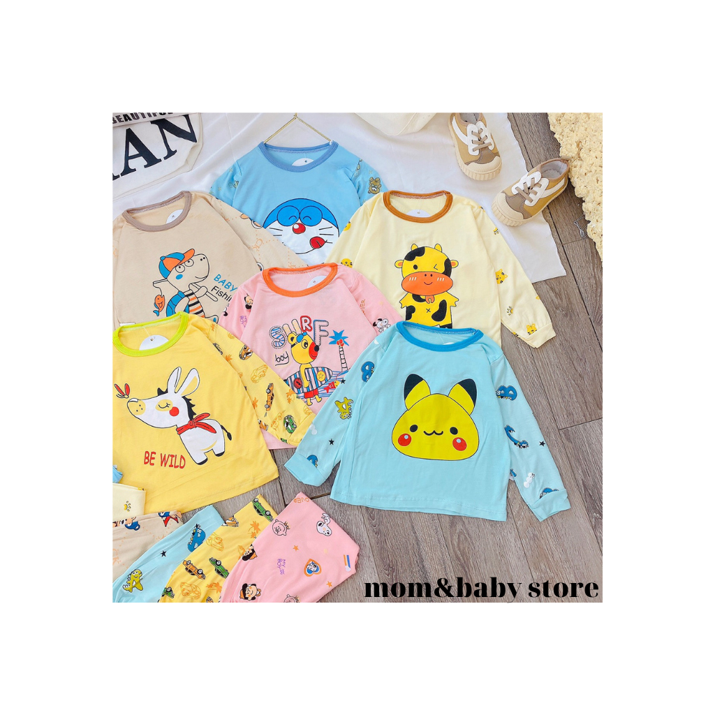 Bộ Dài Tay Thun Lạnh Cho Bé Trai Bé Gái