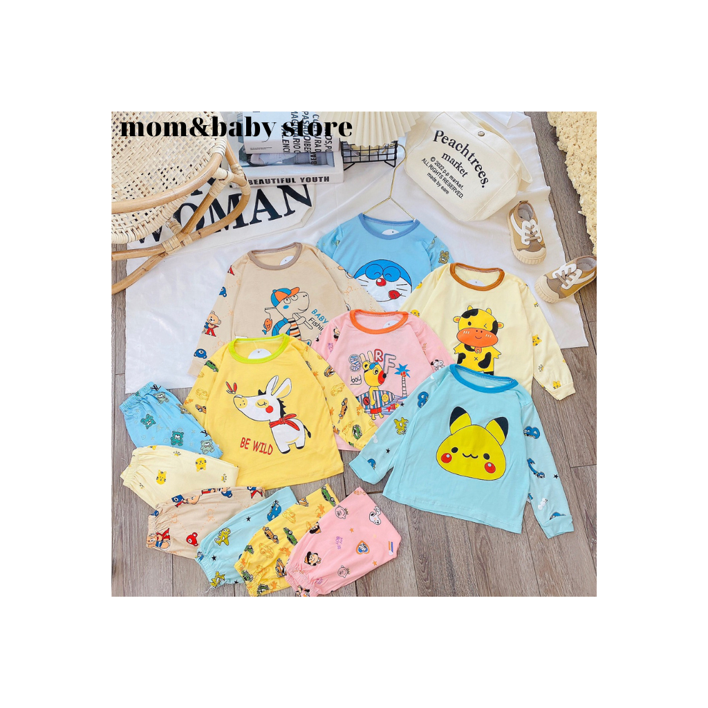 Bộ Dài Tay Thun Lạnh Cho Bé Trai Bé Gái