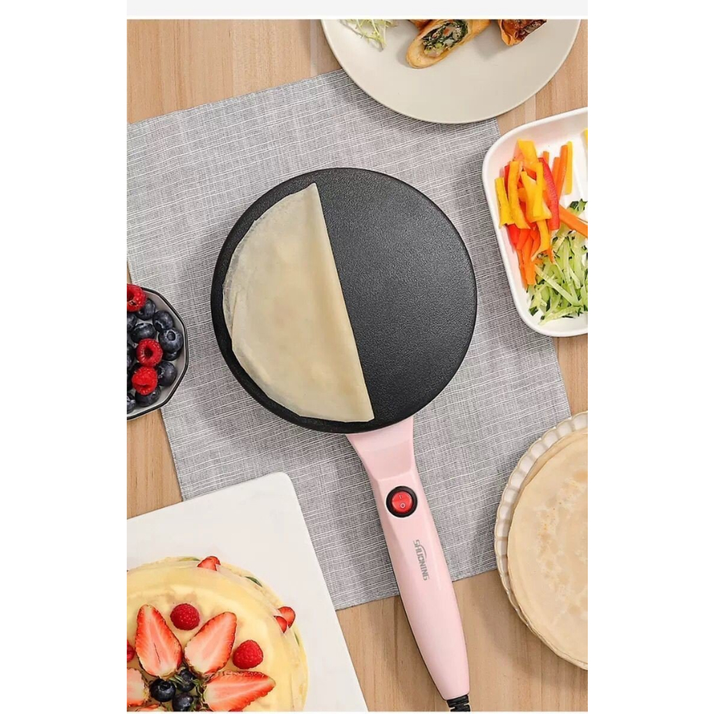 Máy Làm Bánh Crepe Màu Hồng, Bánh Cuốn, Bánh Tráng Cao Cấp SH-111 Công Suất 600W