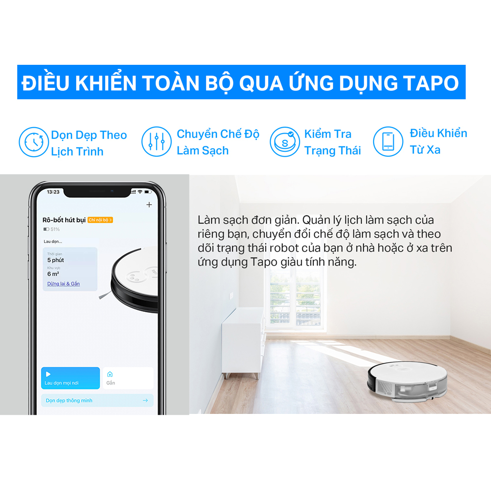 [Hỏa Tốc] Robot Hút Bụi Và Lau Nhà TP-Link Tapo RV10 / RV10 Plus