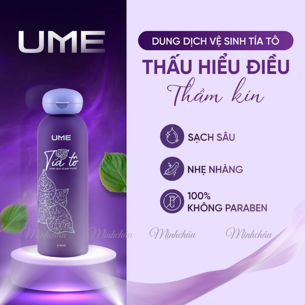 Dung dịch vệ sinh , dung dịch vệ sinh phụ nữ Tía Tô Ume làm sạch nhẹ nhàng, khử mùi hôi, dưỡng ẩm và chống khô rát