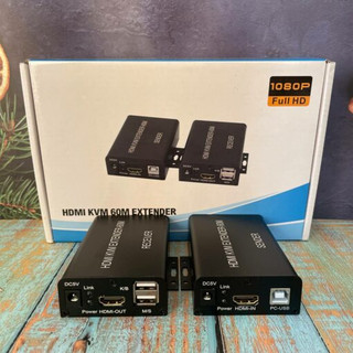 Bộ kéo dài hdmi 60m qua cáp mạng có cổng usb, bộ khuếch đại tín hiệu hdmi 60m
