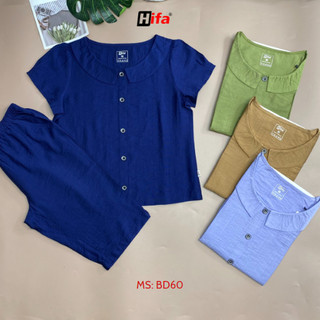 Bộ đũi mặc nhà, Đồ bộ nữ, SET bộ mặc nhà áo cộc quần lửng sự lựa chọn hoàn hảo thời trang Hifa: bd60