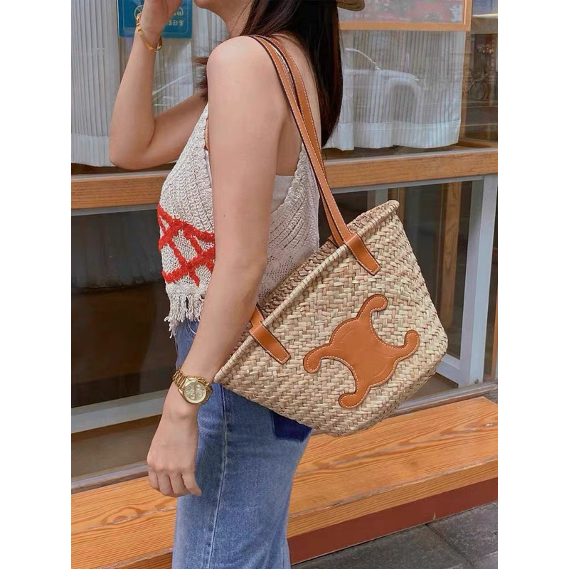 Túi cói chữ Celin hàng QC