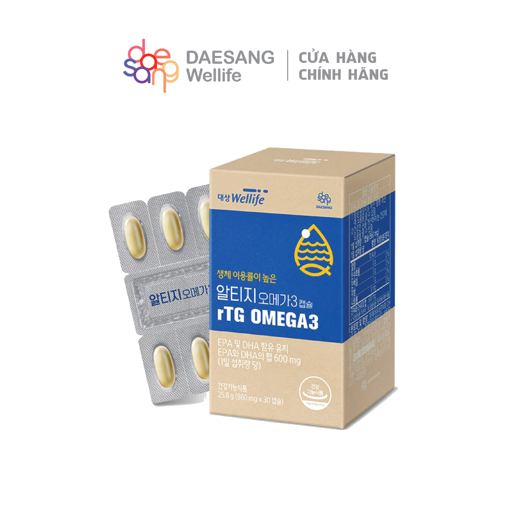 Viên uống RTG Omega 3 Daesang Wellife hộp 30 viên