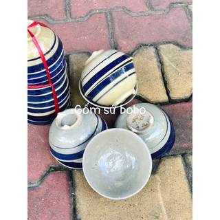 combo 10 chén đá chỉ xanh ( tặng 1 chén chấm ngẫu nhiên )