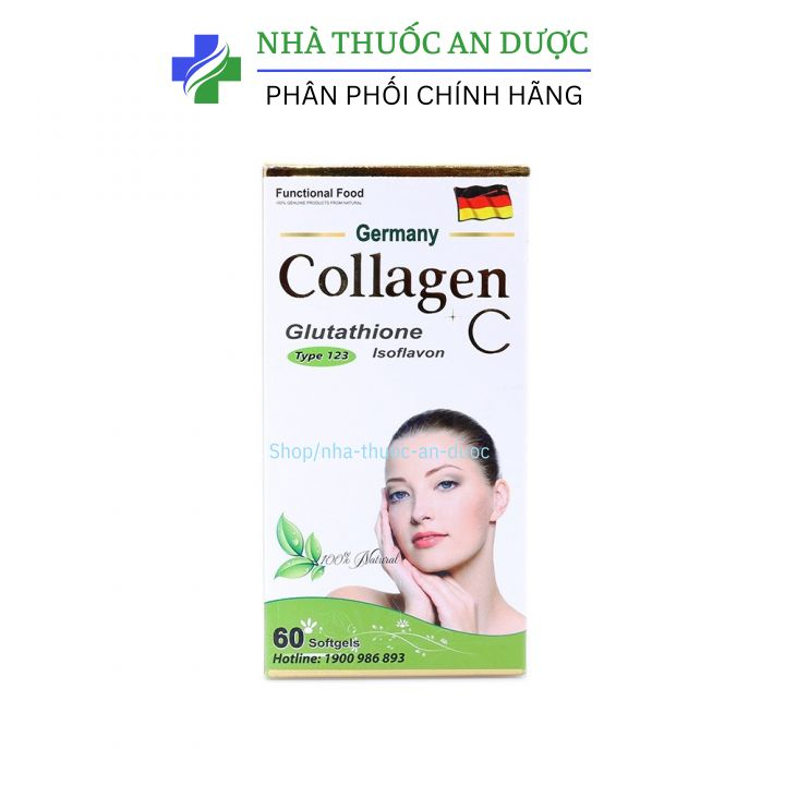 Viên uống trắng da Collagen +C bổ sung Vitamin A E C giảm nám sạm da Hộp 60 viên