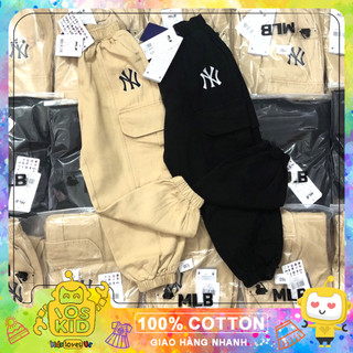  Quần joger kaki túi hộp Mlb cho bé trai dòng đại size từ 20-45 cân 