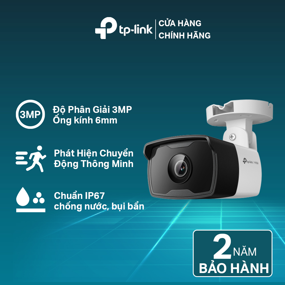 [Mã ELCL12 giảm 9% đơn 300K] Camera IP TP-Link CCTV VIGI C330I 3MP Hỗ Trợ Hồng Ngoại Ngoài Trời, Phát Hiện Thông Minh