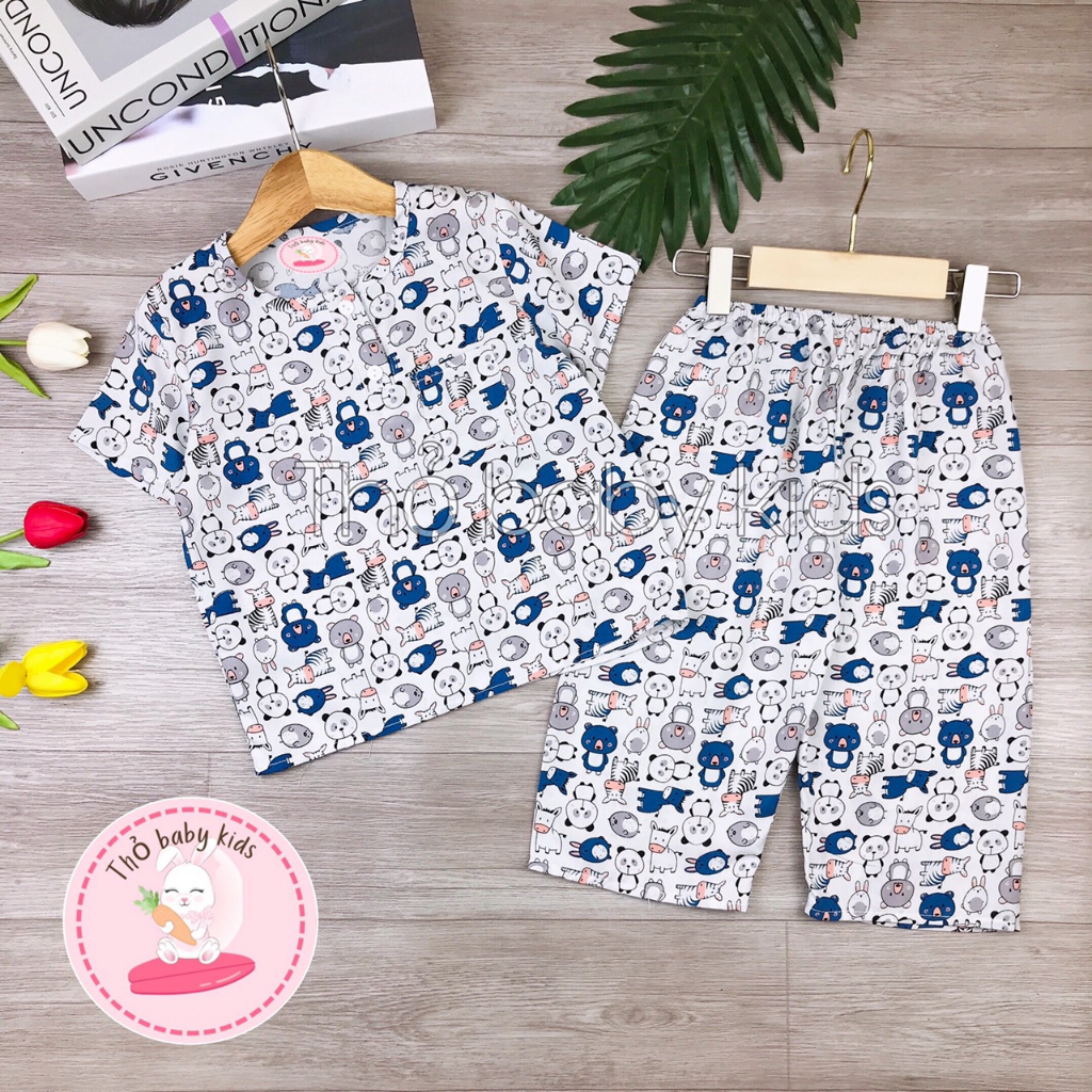 Bộ đồ bé trai, bộ tole, lanh, tôn tay ngắn quần dài bé trai, vải lanh mềm mát thấm hút mồ hôi thỏ baby kids