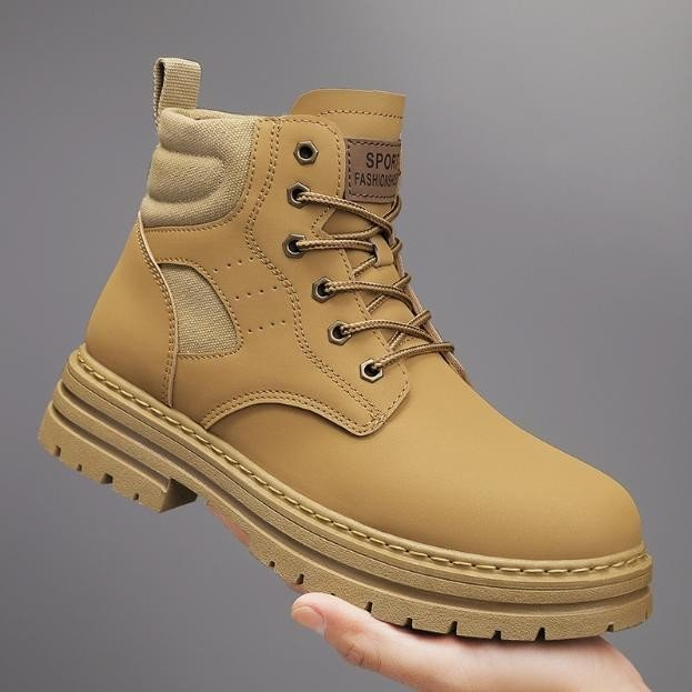 Giày Boot Nam - Boots Combat Đế Khâu Cao 4,5CM 2 Màu GN428