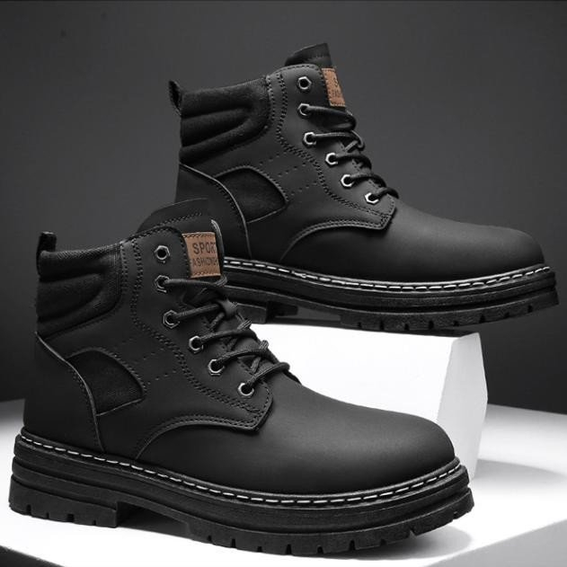 Giày Boot Nam - Boots Combat Đế Khâu Cao 4,5CM 2 Màu GN428