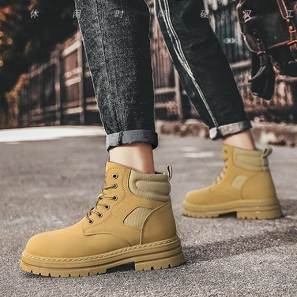 Giày Boot Nam - Boots Combat Đế Khâu Cao 4,5CM 2 Màu GN428