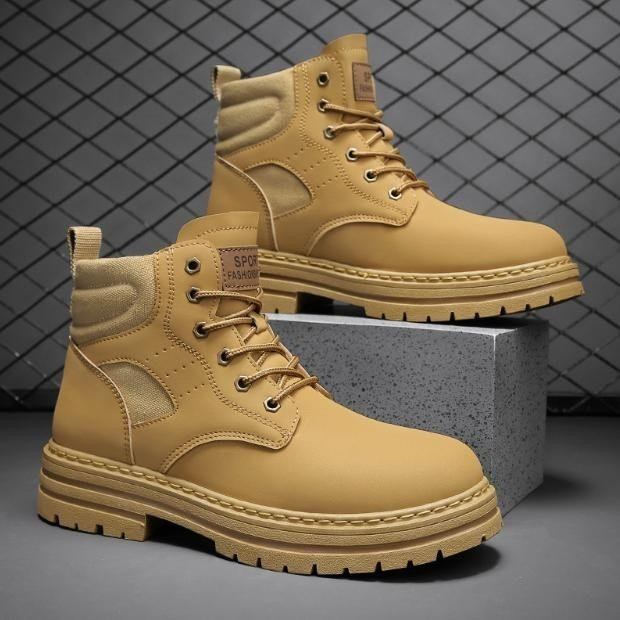 Giày Boot Nam - Boots Combat Đế Khâu Cao 4,5CM 2 Màu GN428