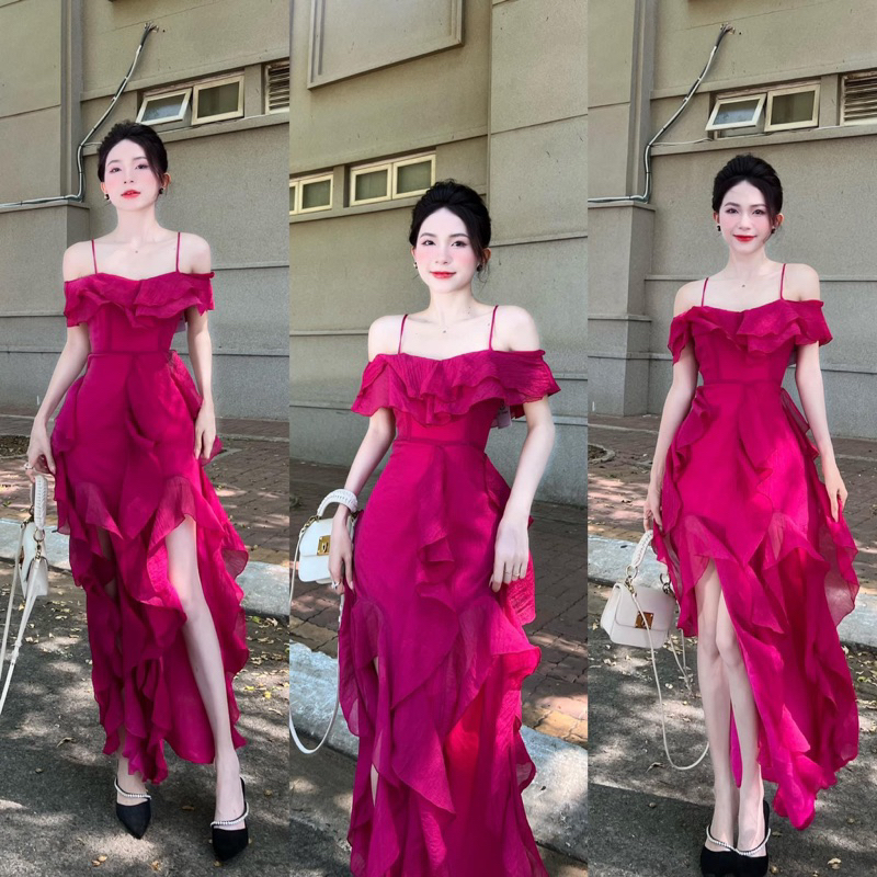 váy maxi hồng 2s bèo