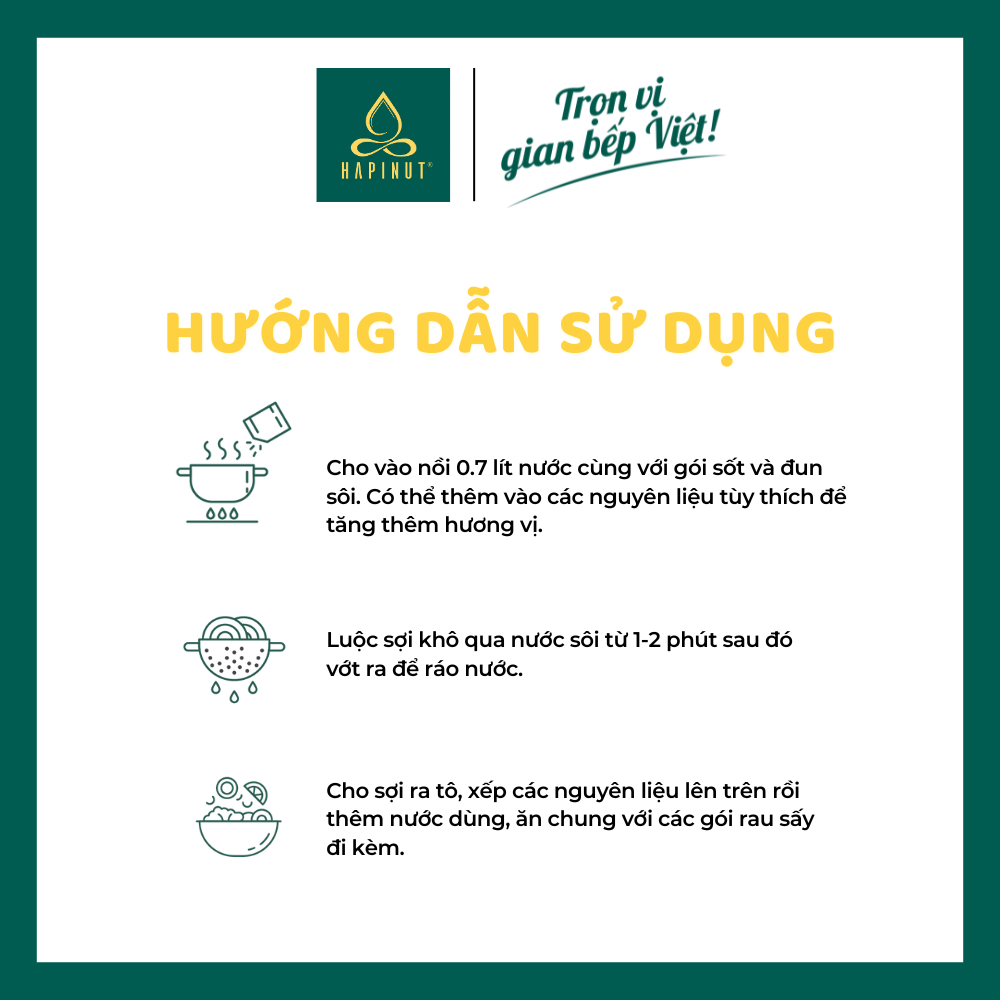 Bộ Mì Quảng Trọn Vị - Nấu Nhanh 3 Bước - Cho 2-3 Người - Chỉ 15 Phút Có Ngay Tô Mì Quảng Thơm Ngon - HAPINUT NOODLE KIT