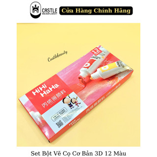 Set bột vẽ cọ bản nail 3d 12 màu hihihaha