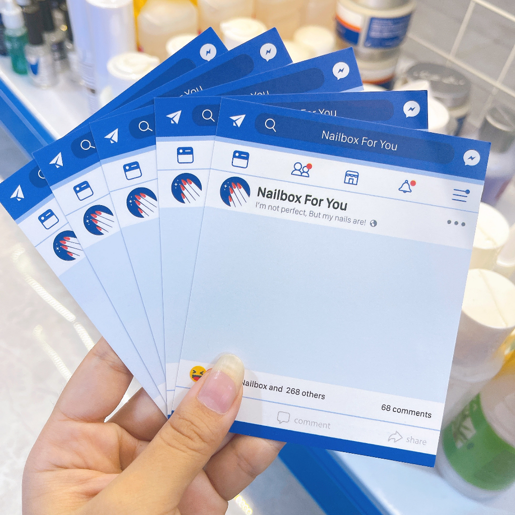 Bìa nailbox 2 mặt  - Thẻ gắn móng tay giả  - Size 9x11cm giấy C300 mẫu cao