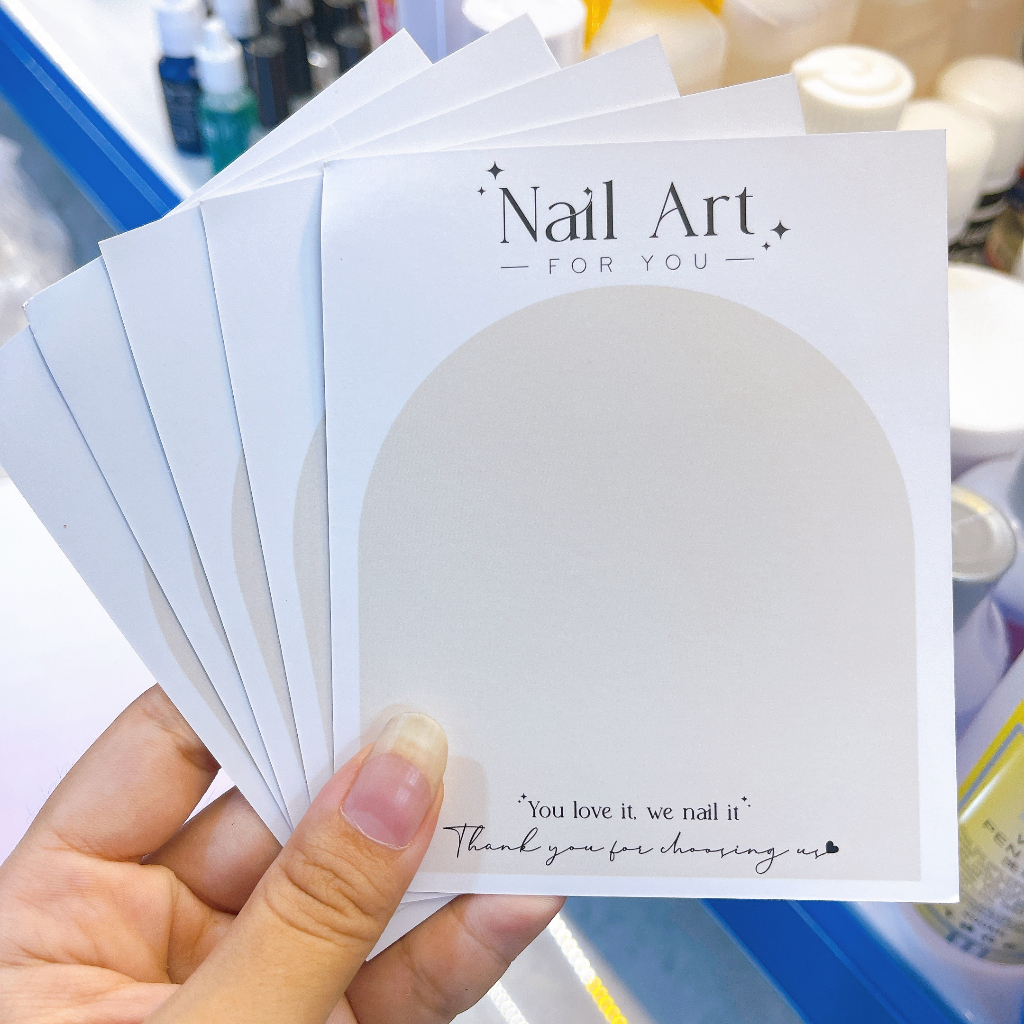 Bìa nailbox 2 mặt  - Thẻ gắn móng tay giả  - Size 9x11cm giấy C300 mẫu cao