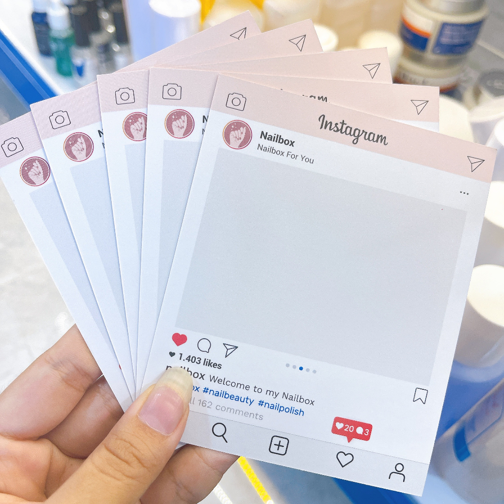 Bìa nailbox 2 mặt  - Thẻ gắn móng tay giả  - Size 9x11cm giấy C300 mẫu cao