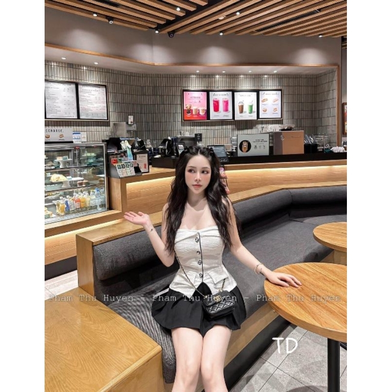 Áo quây khuy chữ x hàng QC