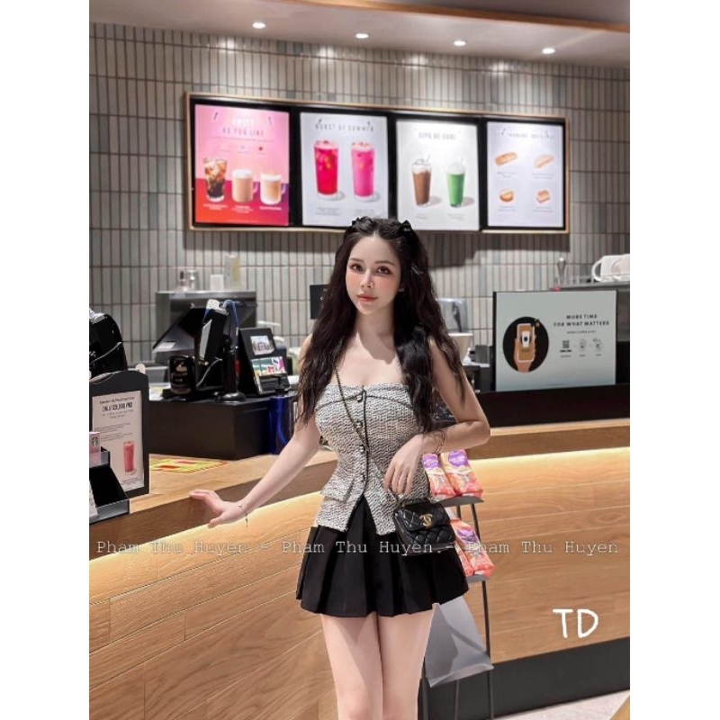 Áo quây khuy chữ x hàng QC